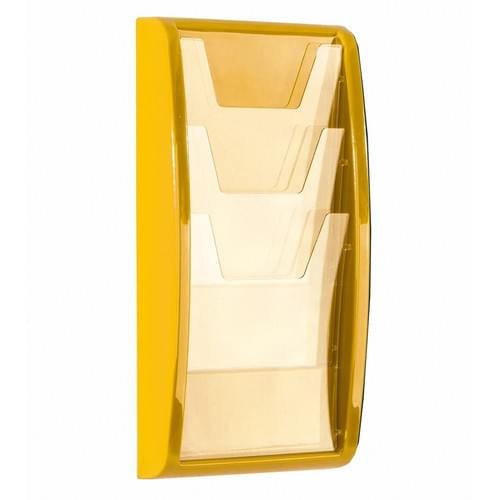 Panorama Wall Mounted Literature Holder 3x A4 Yellow
