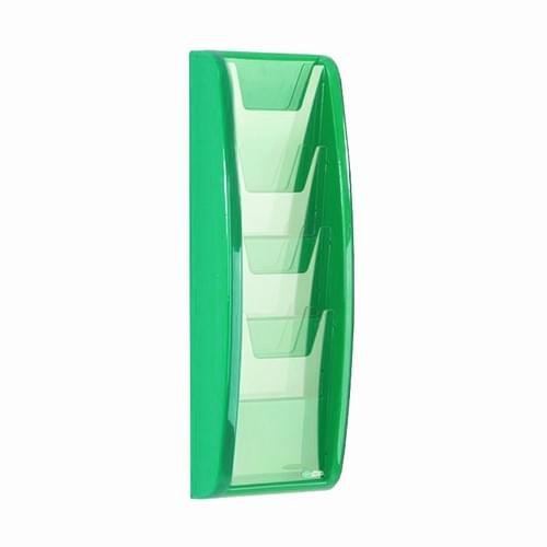 Panorama Wall Mounted Literature Holder 4x A5 Green