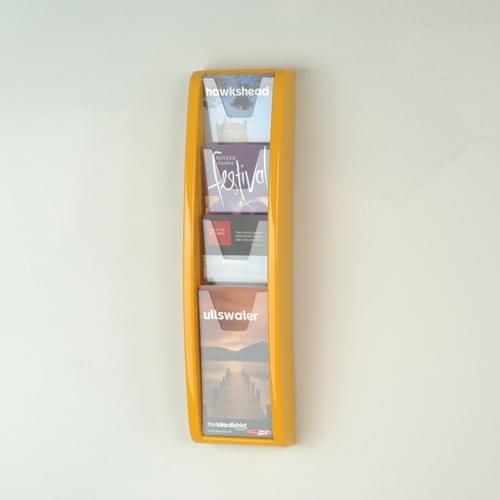 Panorama Wall Mounted Literature Holder 4x 1/3A4 Orange