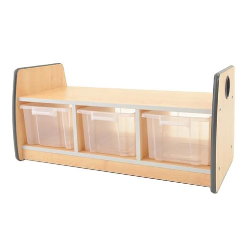 Colouredge Bench Unit with Clear Tubs & Grey Trim