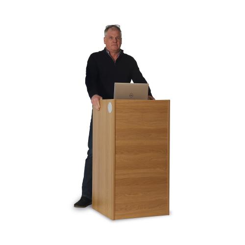 Classic Lectern with Lockable Doors - Oak