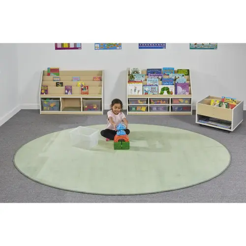 Solid Colour Oval Rug - Fern