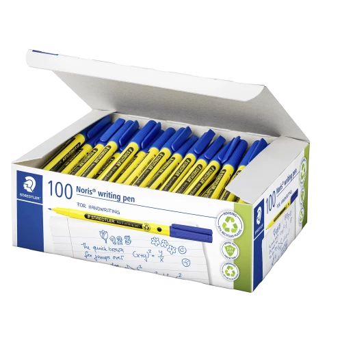 Staedtler Noris Handwriting Pen Blue Pack of 100