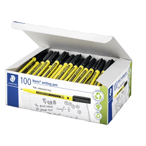 Staedtler Noris Handwriting Pen Black Pack of 100