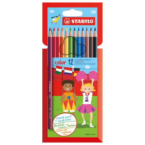 STABILO color Colouring Pencils Wallet of 12 Assorted Colours