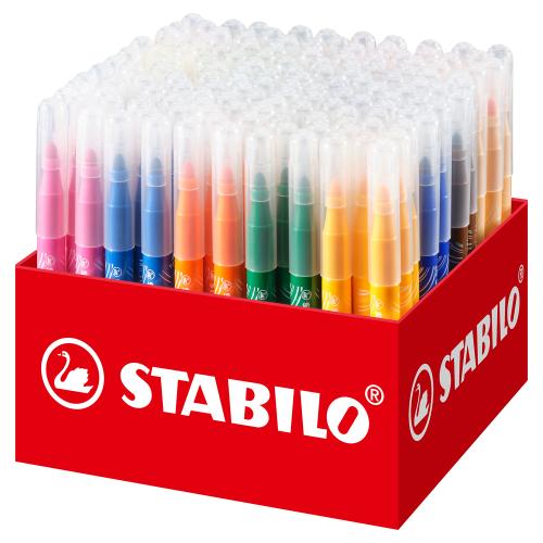 STABILO power max Extra Thick Colouring Felt Tip Pens Classpack of 140 in Display Box (16 Assorted Colours)