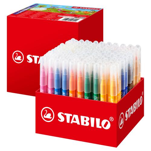 STABILO power max Extra Thick Colouring Felt Tip Pens Classpack of 140 in Display Box (16 Assorted Colours)