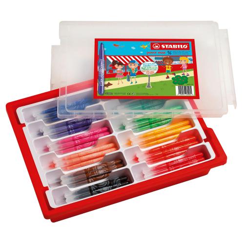 STABILO power max Extra Thick Colouring Felt Tip Pens Classpack of 96 in Gratnells Tray (12 Assorted Colours)