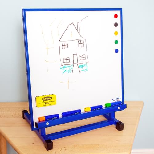 Large Multipurpose Magnetic Drywipe Desktop Easel Blue