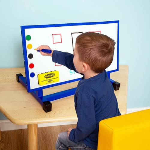 Small Individual Magnetic Drywipe Desktop Easel Blue
