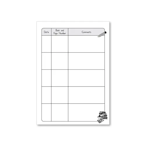 A5 Reading Record Book 40 Pages