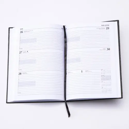 2026-2027 12 Months Academic Diary A4 Week To View Black