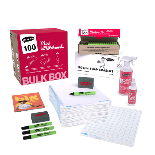 Show-me SurfaceShield A4 Gridded Whiteboards Bulk Box - 100 Sets
