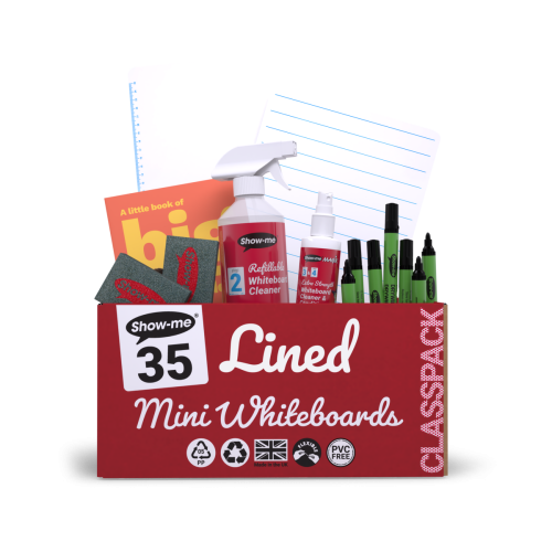 Show-me SurfaceShield A4 Lined Whiteboards Classpack - 35 Sets