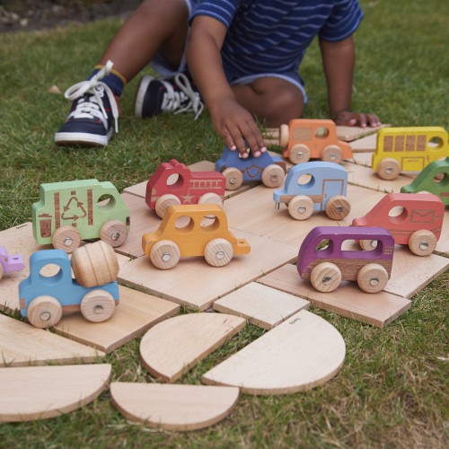 Rainbow Wooden Vehicles