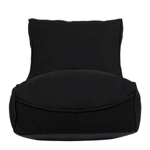 Set of 2 Large Tech Mesh Study Lounger Bean Bags - Black