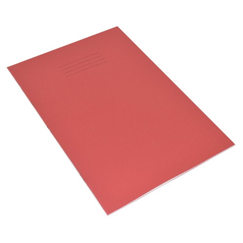 A4 SEN Exercise Books 10mm Squares Pink Paper Red Cover 48 Pages