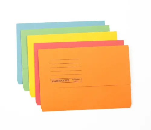 Document Wallet with Half Flap 250gsm Foolscap Assorted