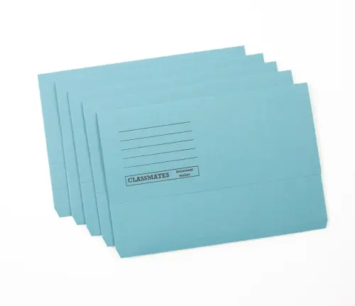 Document Wallet with Half Flap 250gsm Foolscap Blue