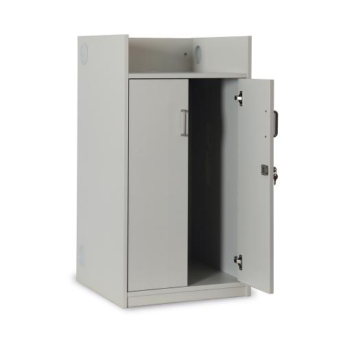 Classic Lectern with Lockable Doors - Grey