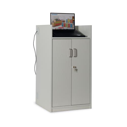 Classic Lectern with Lockable Doors - Grey