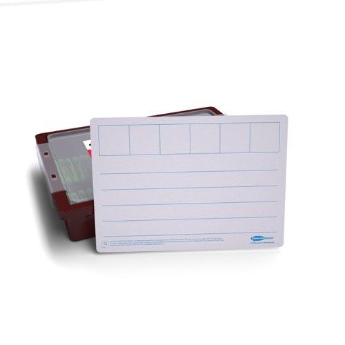 Show-me SurfaceShield A4 6-Frame Phoneme Mini Whiteboards - 120 Piece Classroom Tray Kit with Accessories