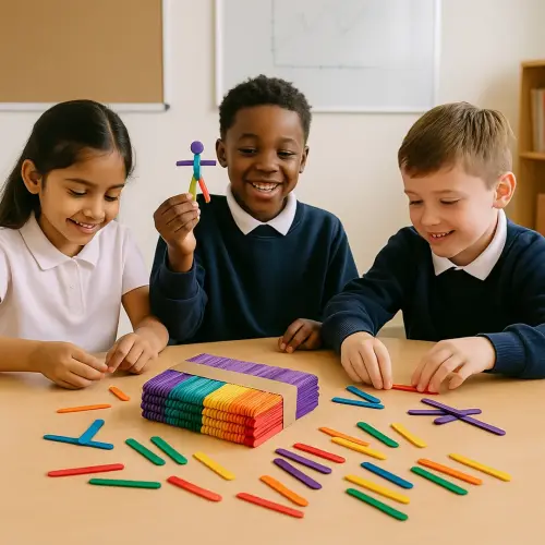 Coloured Craft Lollipop Sticks