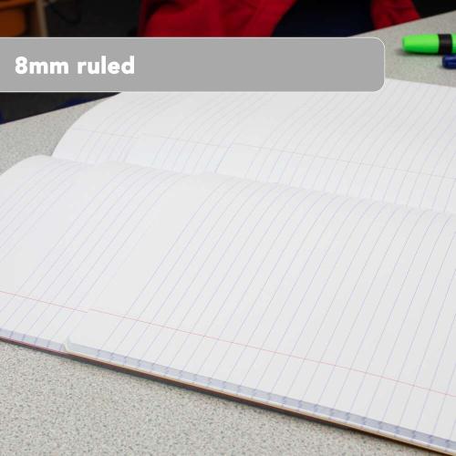 Oxford PP Exercise Book A4 297x210mm 96 Pages 8mm Ruled with Margin Red Cover