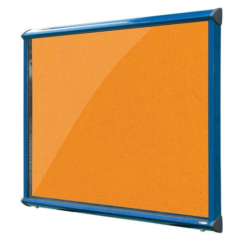 Shield Blue Frame Exterior Showcase W1182 x H1050mm (15x A4) Orange Loop Nylon Cloth