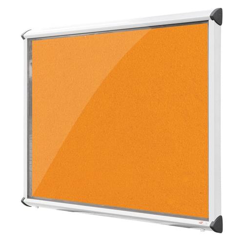 Shield White Frame Exterior Showcase W1397 x H1050mm (18x A4) Orange Loop Nylon Cloth