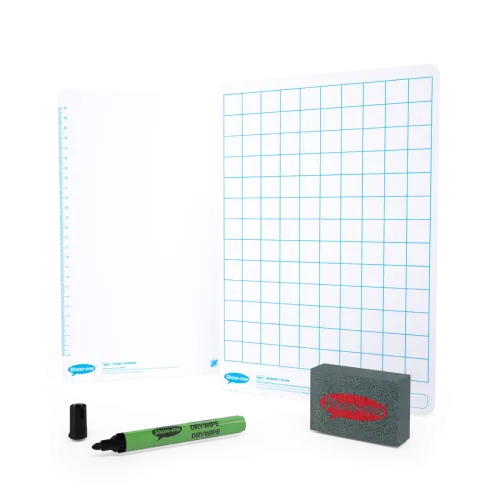 Show-me SurfaceShield A4 Gridded/Plain Mini Whiteboards - Pack of 100