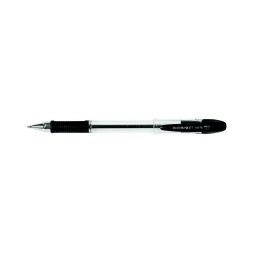 Q-Connect Delta Ballpoint Pen Medium Black (Pack of 12)
