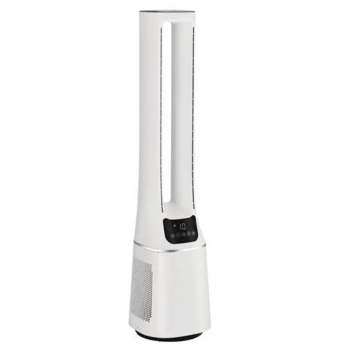 Bladeless cooling fan with integrated air purifier - white