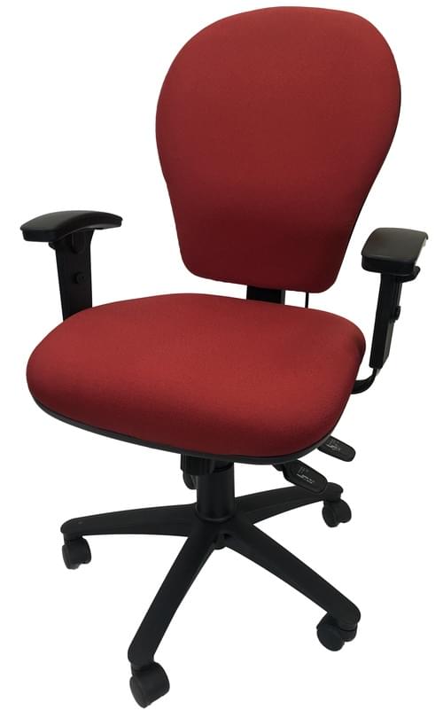 PRO-SIT 7 High Back Task chair with Syncro. Tilt Mech, Inflatable Lumbar Support, Seat Slide and Height Adjustable Arms - Red CSE06