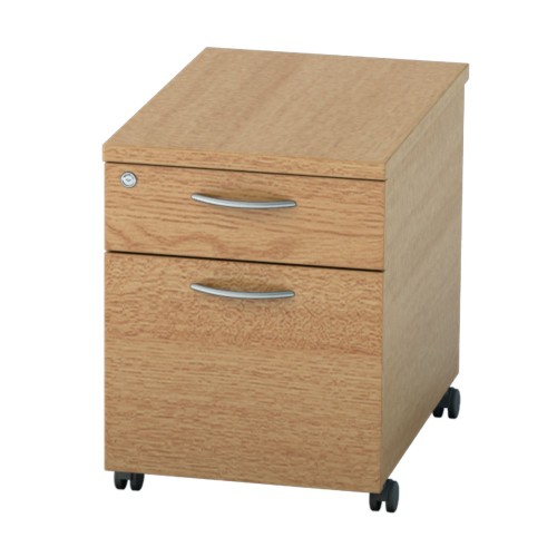 BASICS Mobile under desk Drawer Pedestal with 1 Std drawer and 1 x Filing drawer - White