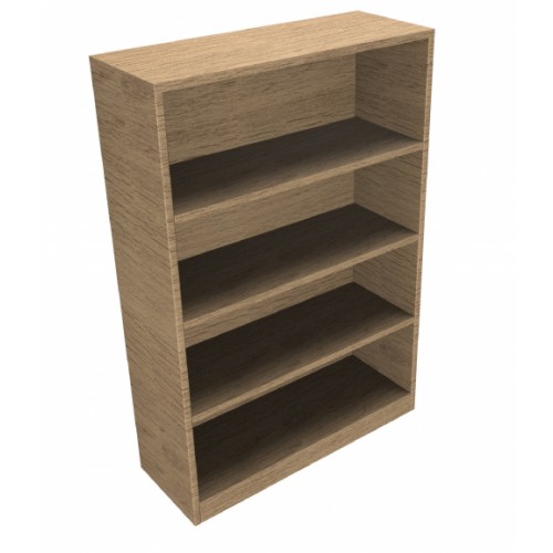 CLASSIC Bookcase Unit 1200mm high x 800mm wide x 300mm deep - Chester Oak