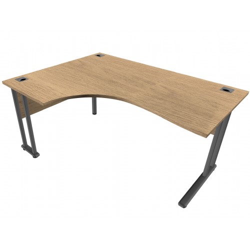 CLASSIC 1600mm X 1200mm Left Hand Cantilever Leg Crescent Desk - Chester Oak