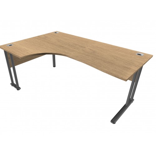 URBAN 1800mm X 1200mm Left Hand Cantilever Leg Cresent Desk - Chester Oak