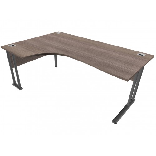 CLASSIC 1800mm X 1200mm Left Hand Cantilever Leg Crescent Desk - English Walnut