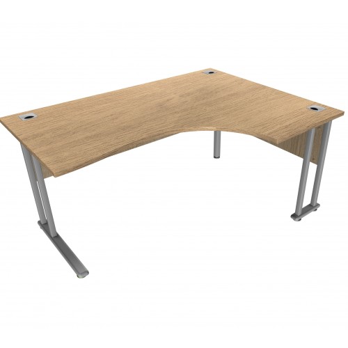 URBAN 1600mm X 1200mm Right Hand Cantilever Leg Crescent Desk - Chester Oak