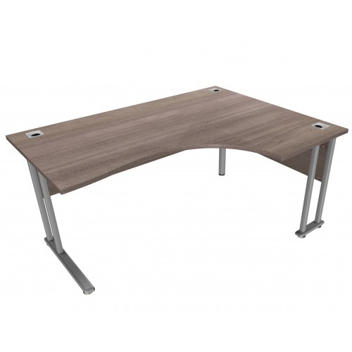 CLASSIC 1600mm X 1200mm Right Hand Cantilever Leg Crescent Desk - English Walnut