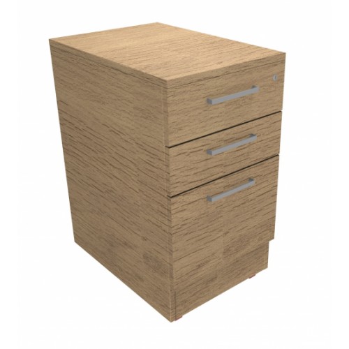 CLASSIC Desk high Drawer Pedestal 600mm deep with 2 Std drawer and 1 x Filing drawer - Chester Oak