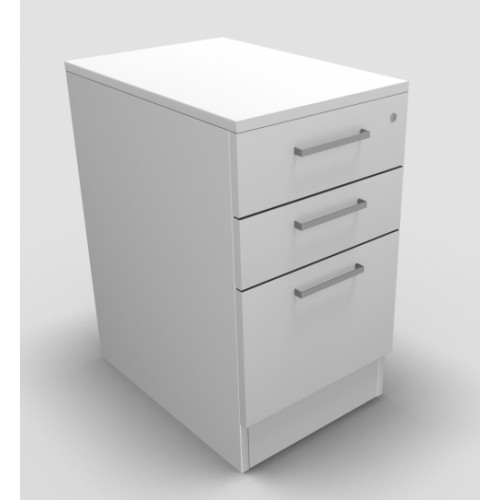 CLASSIC Desk high Drawer Pedestal 600mm deep with 2 Std drawer and 1 x Filing drawer - White