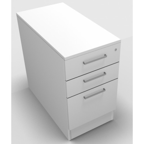 CLASSIC Deep Desk high Drawer Pedestal 800mm deep with 2 Std drawer and 1 x Filing drawer - White
