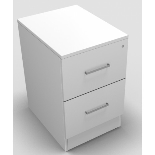 CLASSIC 2 Drawer Filing Cabinet, Lockable, 740mm high x 466mm wide x 600mm deep - White