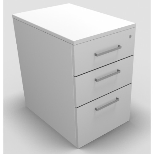 CLASSIC Mobile under desk Drawer Pedestal with 2 Std drawers and 1 x Filing drawer - White
