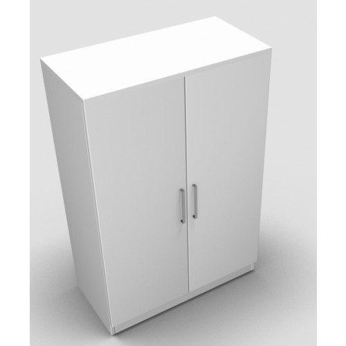 CLASSIC 2 Door Stationery Cupboard 1200mm high x 800mm wide x 400mm deep, lockable supplied with 2 keys - White