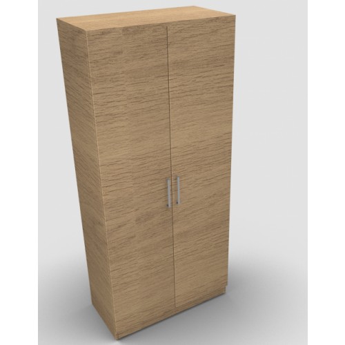CLASSIC 2 Door Stationery Cupboard 1800mm high x 800mm wide x 400mm deep, lockable supplied with 2 keys - Chester Oak