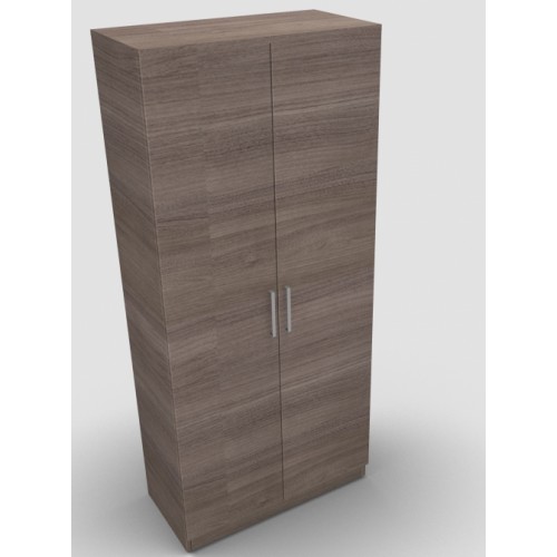 CLASSIC 2 Door Stationery Cupboard 1800mm high x 800mm wide x 400mm deep, lockable supplied with 2 keys - English Walnut