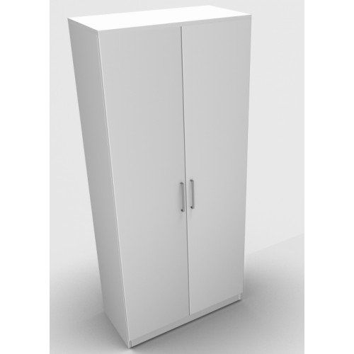 CLASSIC 2 Door Stationery Cupboard 1800mm high x 800mm wide x 400mm deep, lockable supplied with 2 keys - White